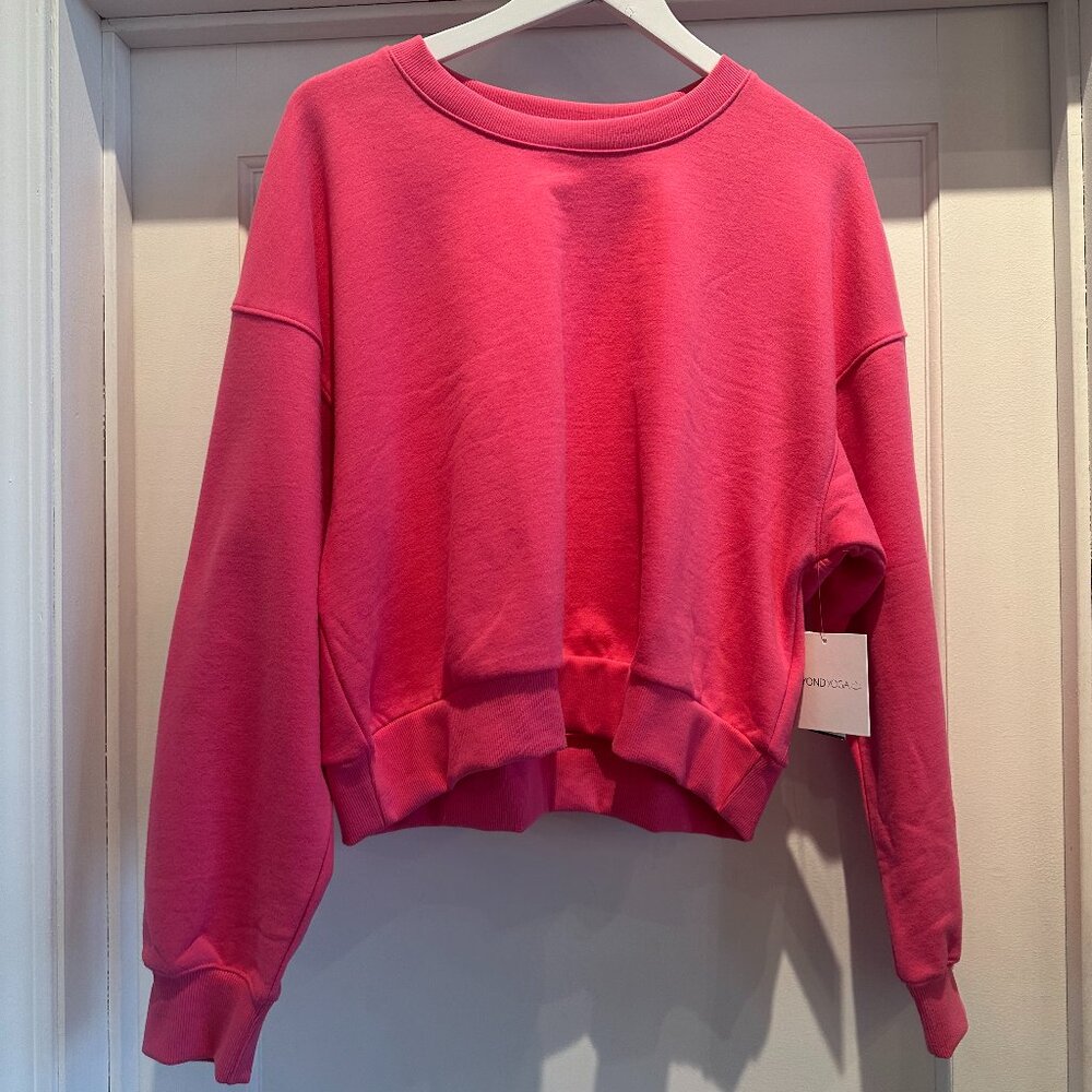 NWT Beyond Yoga Crewneck Sweatshirt, Hot Pink